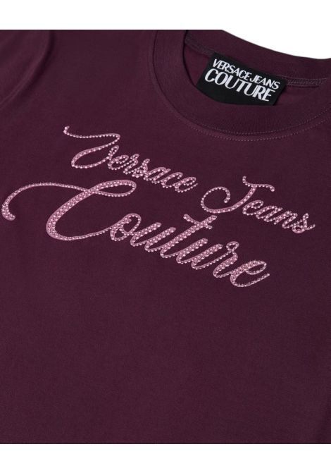 T-shirt regular con logo e cristalli VERSACE JEANS COUTURE | T-shirt | 79HAHT05 CJ03T317